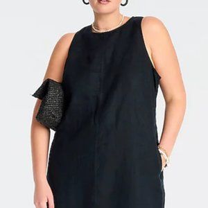 J Crew Button Back Linen Shift Dress